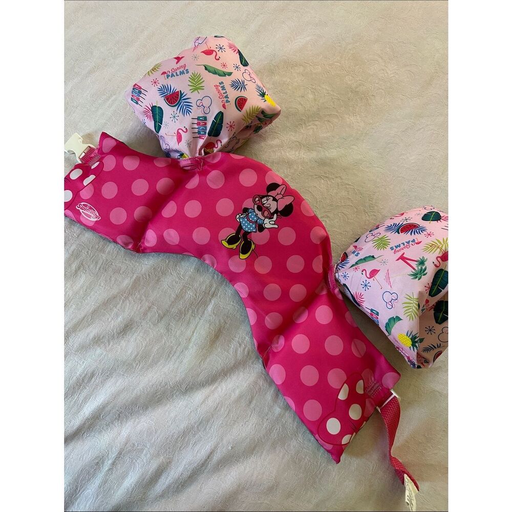 Swimways Minnie Mouse Disney Swim Trainer Life Jacket CHILD SZ 33"-55"LBS